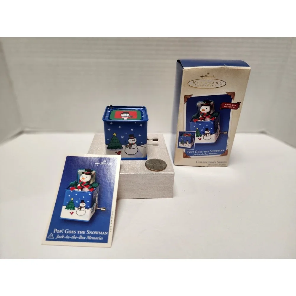 2003 Hallmark Keepsake Christmas Tree Ornament Pop! Goes the Snowman 50th first